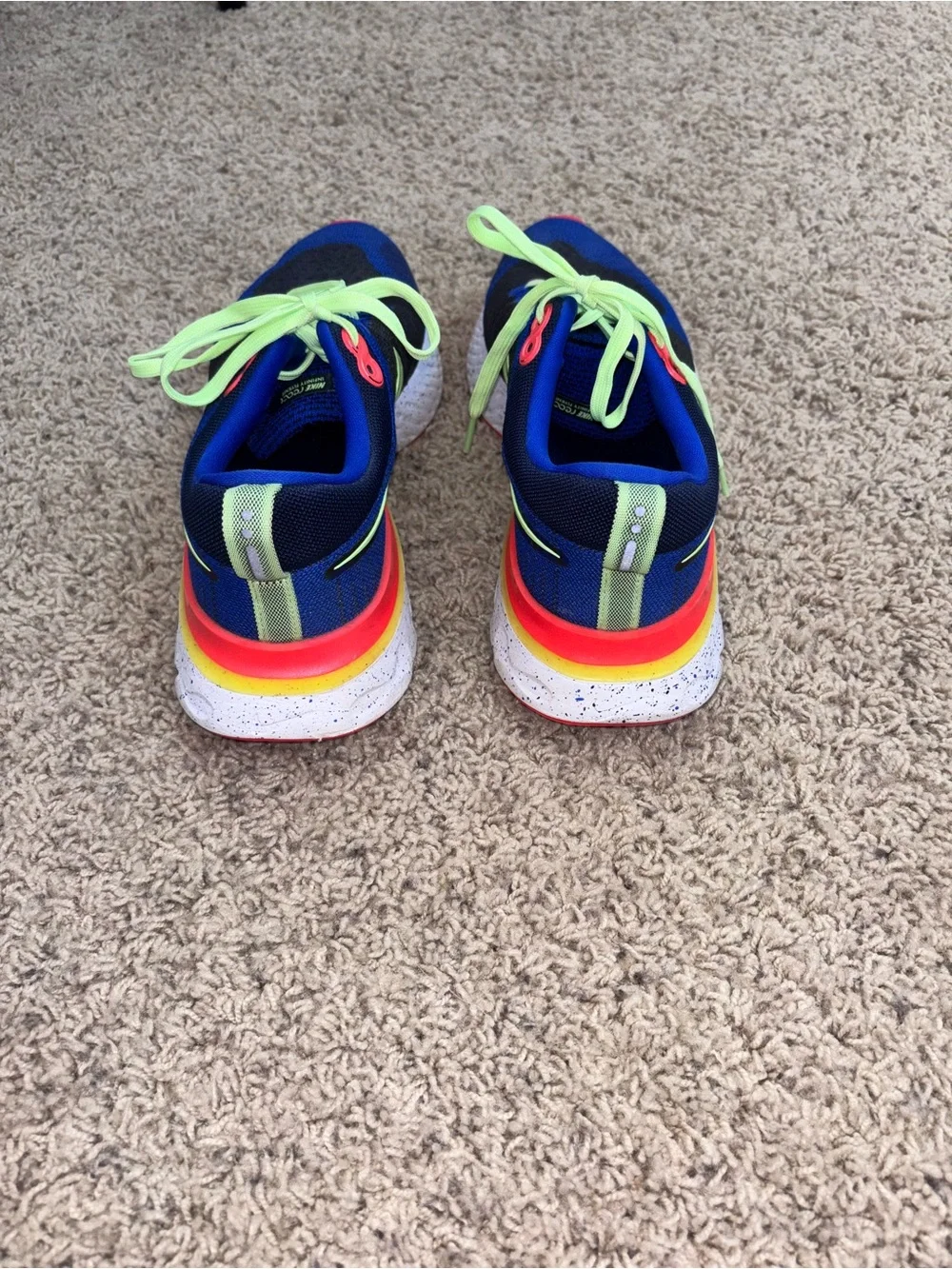 Nike Blue Running Sneakers with Neon Laces